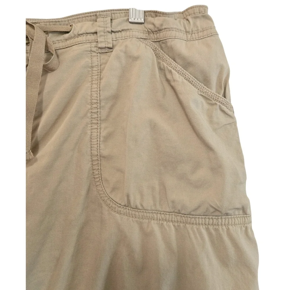 Khaki Cargo Skort Women Drawstring Waist Utility Mini Skirt with Shorts Tan1 14